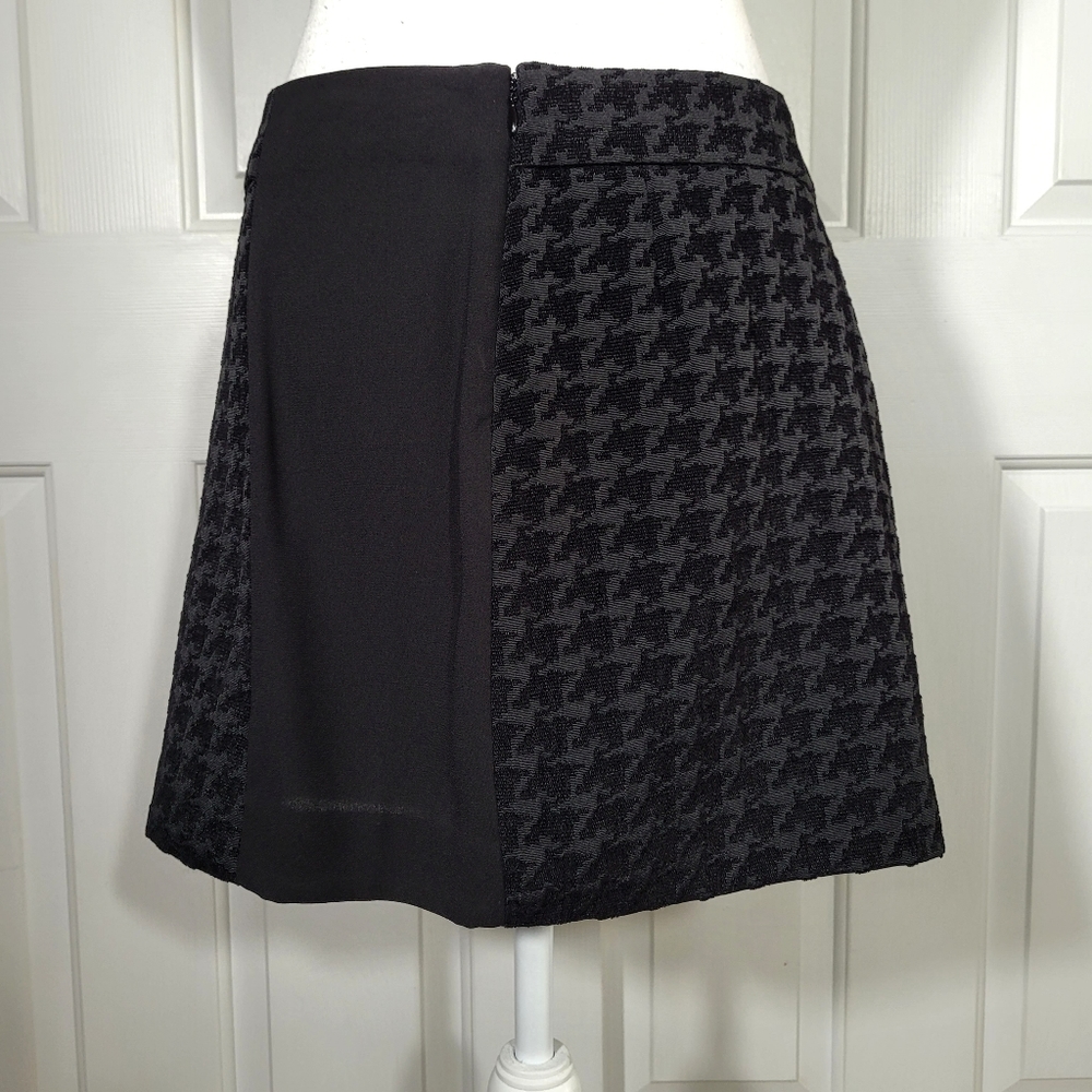 New Black Houndstooth Mini Skirt by RACHEL Rachel Roy Size 8 - Picture 5 of 14